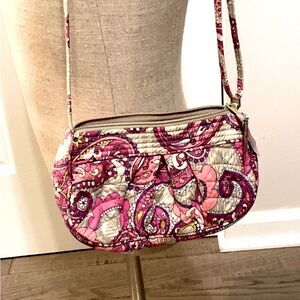 Vera Bradley | Frannie Women’s Crossbody Paisley meets Plaid Pink Shoulder Bag
